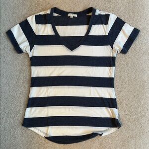 Z Supply Navy and White Striped Tee